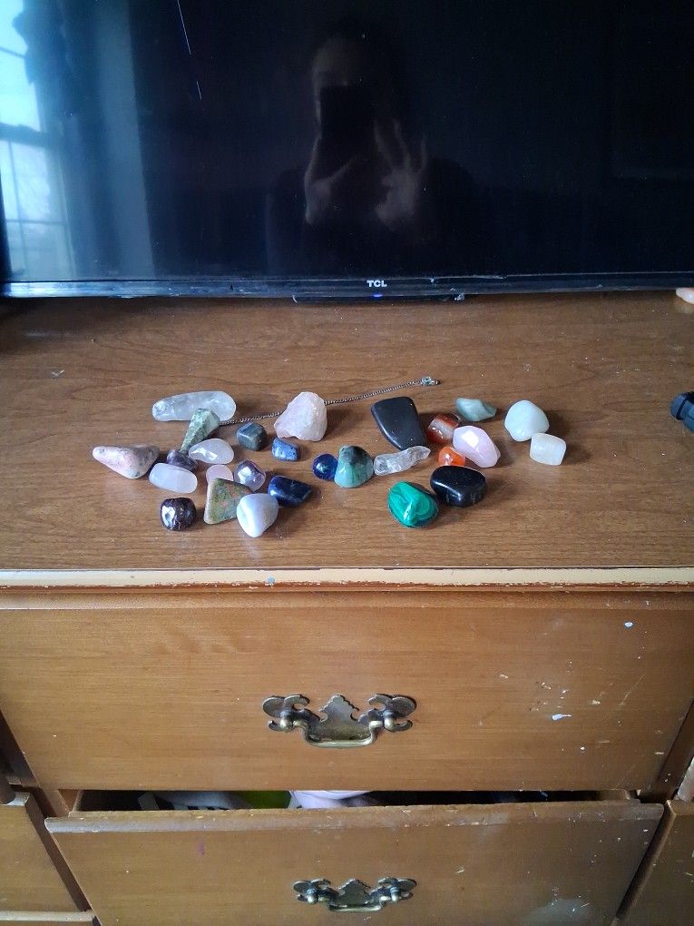 Assorted Gems Pendulum And Skull Lady Candle Holders