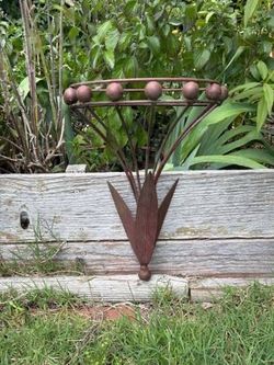 Vintage Mid Century Iron Wall Sconce Plant Holder Bronze Finish