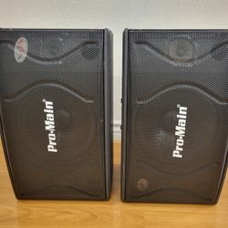 Pro-Main MA-101 Karaoke Speakers (Pair). The Speaker features a 10" woofer and two 3" tweeters.