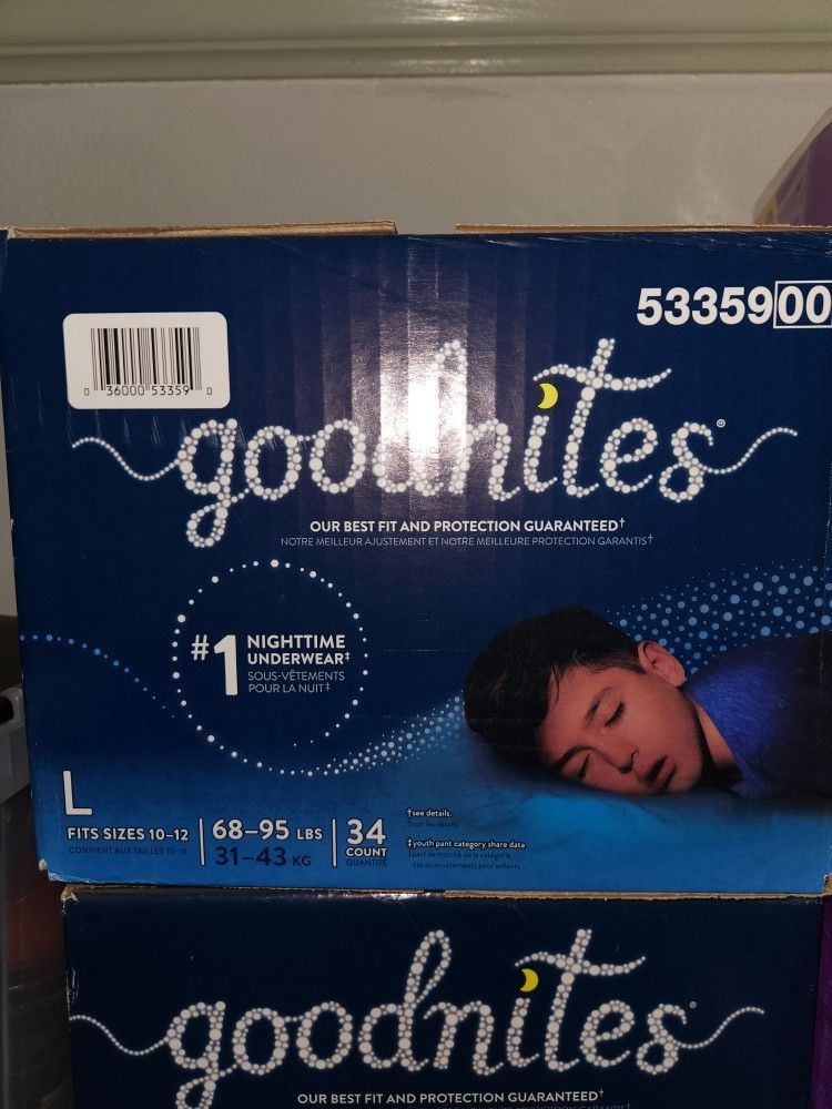 Goodnites Diapers Size LARGE 34 CT