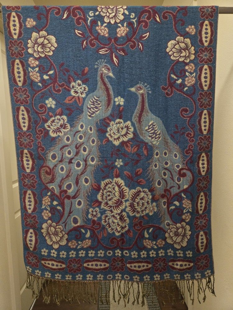 Beautiful Peacock Shawl / Scarf