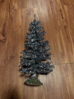 Silver Tinsel Tree For Winter or Christmas 