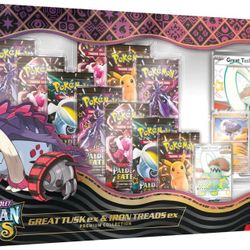 Pokemon Trading Card Games Paldean Fates Great Tusk Iron Treads Ex Premium Collection