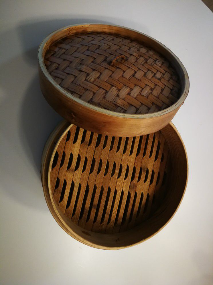Bamboo Steamer 2 tier with bamboo lid