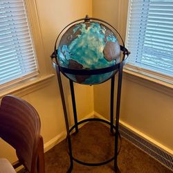 Stunning Ceramic Globe on Stand — Raku Glaze, Stan Baker / Pewabic Pottery