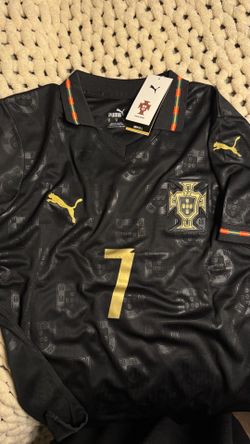 Portugal Black Ronaldo Jersey