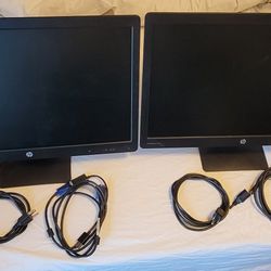 2 Desktop Monitors 23" Hp Comes with All Wires