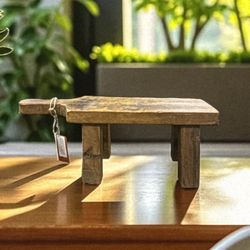 Reclaimed Wood Riser with Handle Decorative Tray 6” x 12” x 6”