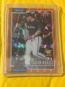 2026 Topps Chrome  Jakob Marsee Rookie Card Orange Refractor /25 #261