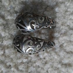 Vintage Ornate Sterling Silver Earings