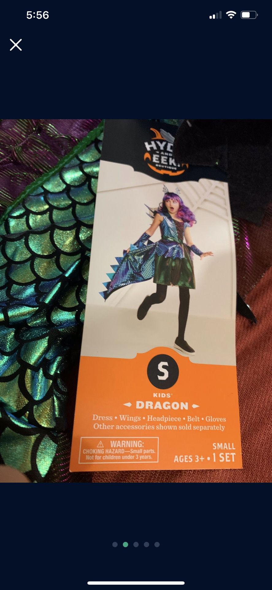 Dragon Kids Costume small - W/ TAIL Small