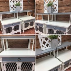 Refinished mid-century modern vintage end tables