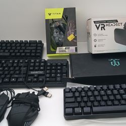 Gaming & Office Gear Bundle – 3 Keyboards, 3 Computer Mouse & New VR Headset