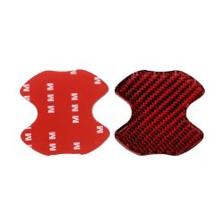 BRAND NEW UNIVERSAL 2PCS REAL CARBON FIBER RED ANTI-SCRATCH DOOR HANDLE PROTECTOR