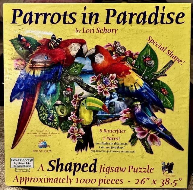 Vintage Puzzle Parrott In Paradise