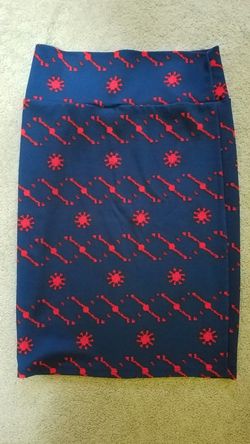 Royal blue and red skirt