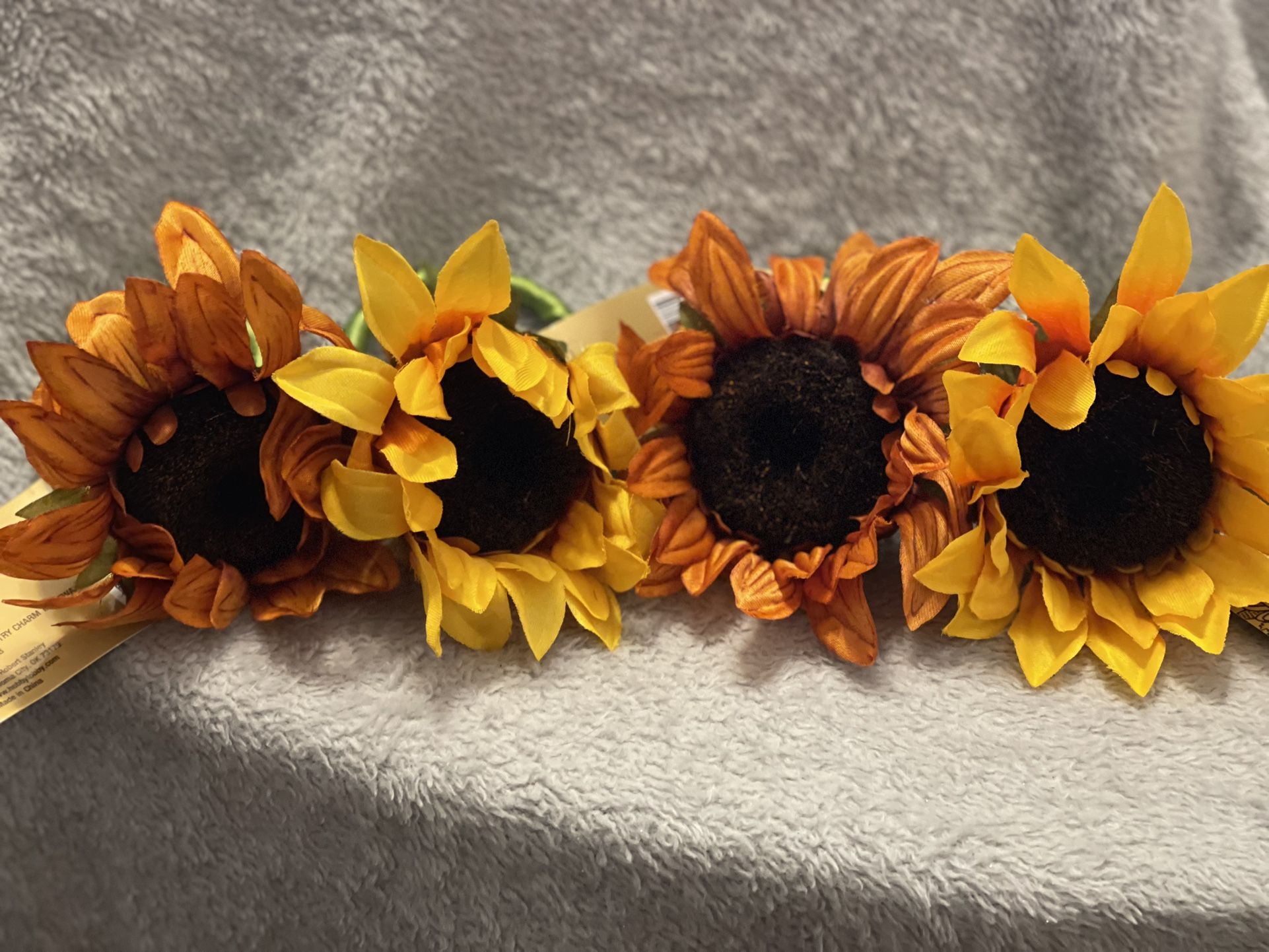 Fall Sunflower Napkin Ring Holders (4)