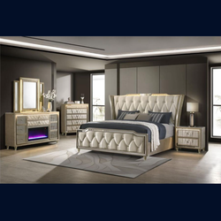 4 PC BEDROOM SET NEW IN BOX (MATTRESS AND CHEST SOLD SEPARATELY)