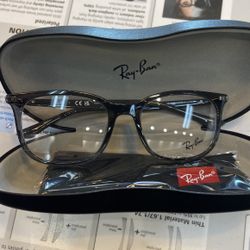 New Rayban Eyeglasses Transparent Gray Plastic Light Authentic