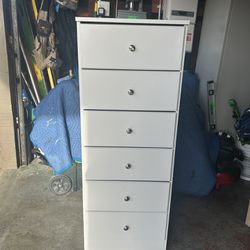 White Six Drawer Dresser $135