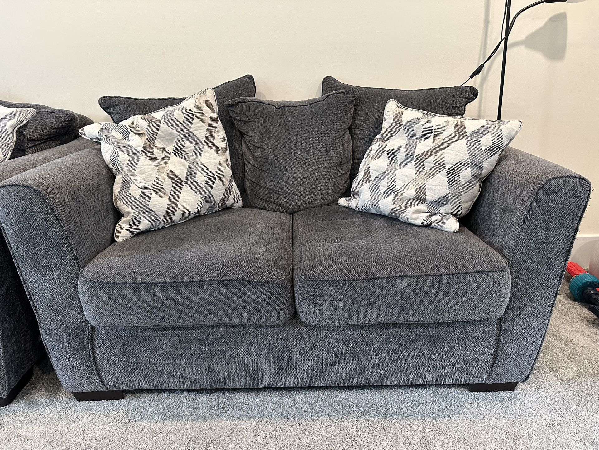 2 Dark gray sofas (couches) Lane furniture brand