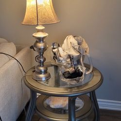 Coralayne Silver Finish End Table