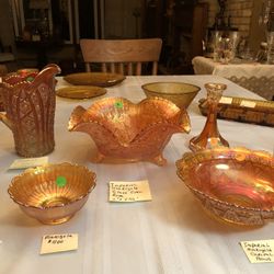 Downsizing Depression Carnival Glass Items Mostly Marigold Color Cash/Venmo WBLake Home
