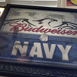 Budweiser Mirror Navy 