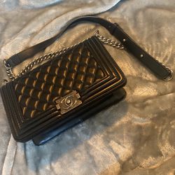 Chanel Black Quilted Lambskin Boy Bag 
