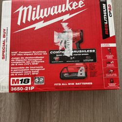🔹 Milwaukee M18 Compact Brushless 1/4” Hex Impact Driver Kit – New, Opened Box