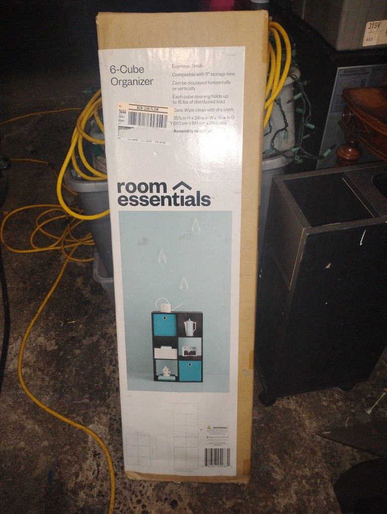 New Black Wood  6 Cube Organizer