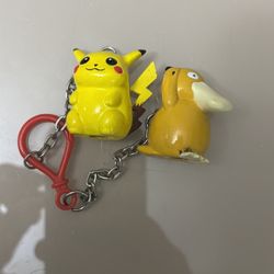 Vintage 1999 Nintendo Basic Fun Pokémon Psyduck keychain