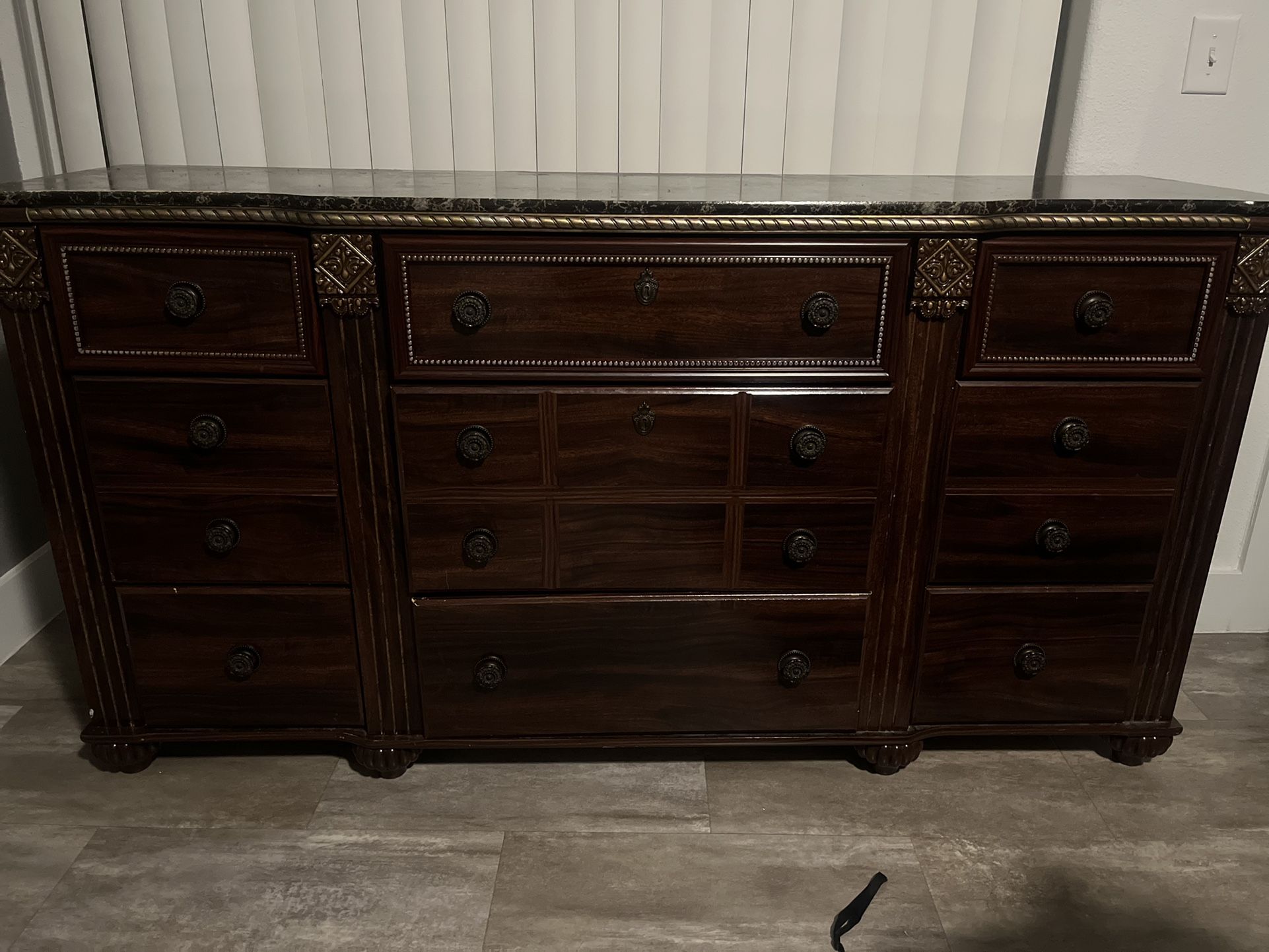 Ashley Furniture Gabriela King Poster Bed, Nightstand , Dresser, Mirror