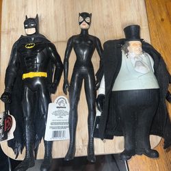 Batman Returns Applause Set 1(contact info removed)-- Penguin, Catwoman, Batman Action Figures Keaton