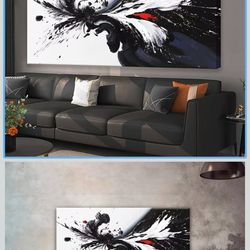 Black And White Wall Art Modern Abstract Wall Art Print Paintings Black Canvas Art For Bedroom Apartment Office Home Wall Decor Artwork 20 × 40 In
