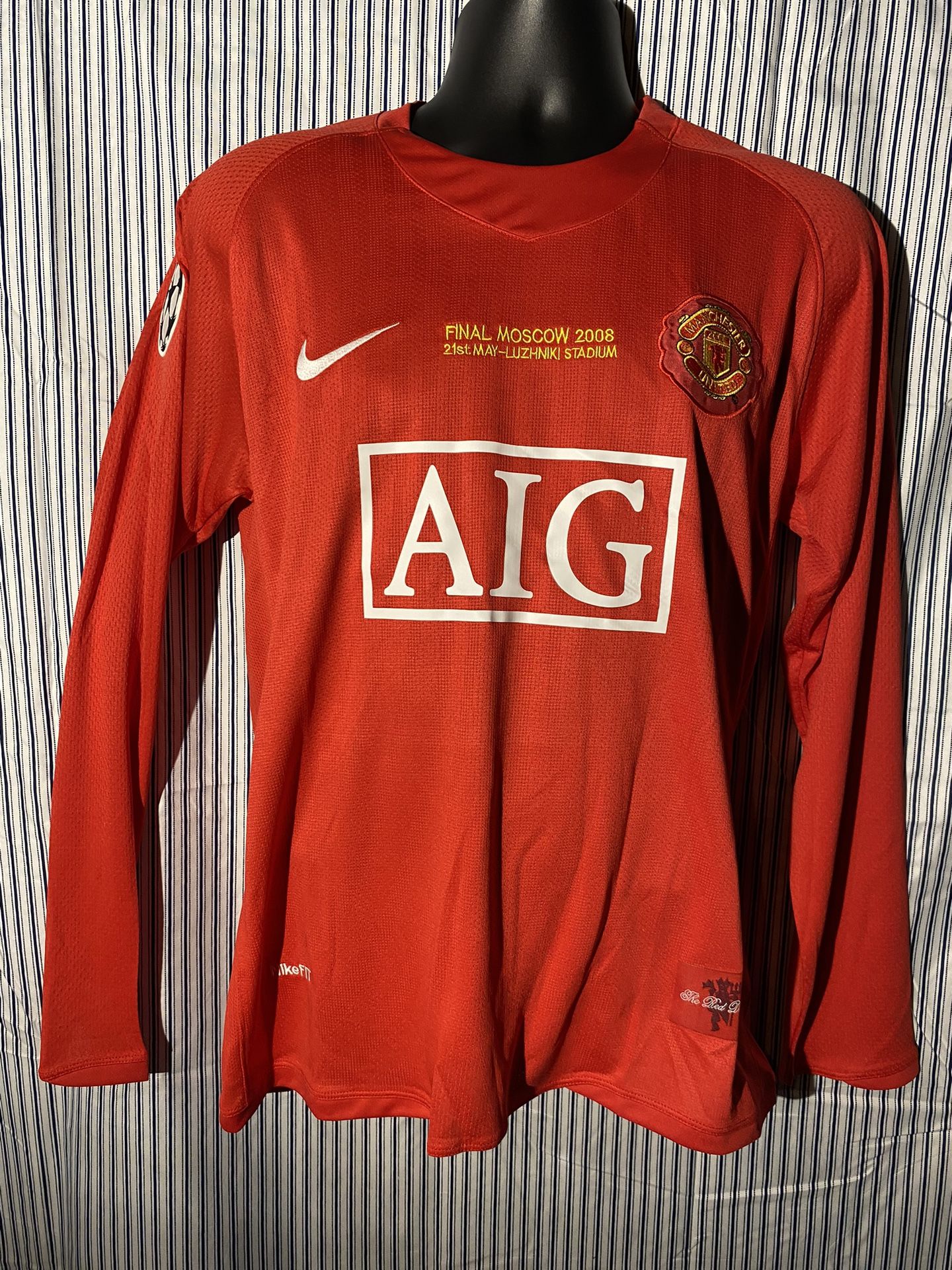 Retro Manchester United Long Sleeve Final Moscow 2008 21st May Luzhniki Stadium