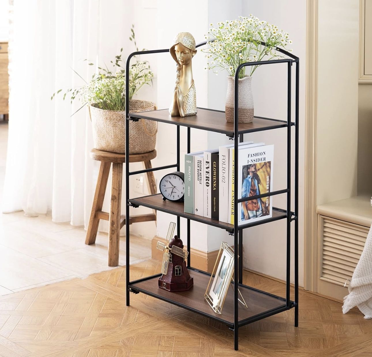 3 Tier Black Bookshelf