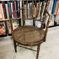 Early 19th Century Regency Faux Bamboo Bedroom Armchair