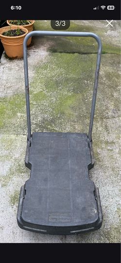Rubbermaid Triple Trolley Folding Handle Dolly/Cartwheels, 500 lbs Capacity