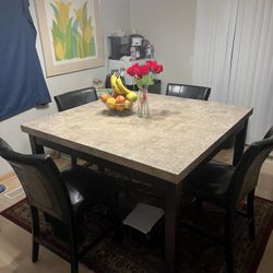 Steve Silvers Beige Marble High Top Table (Table Only)