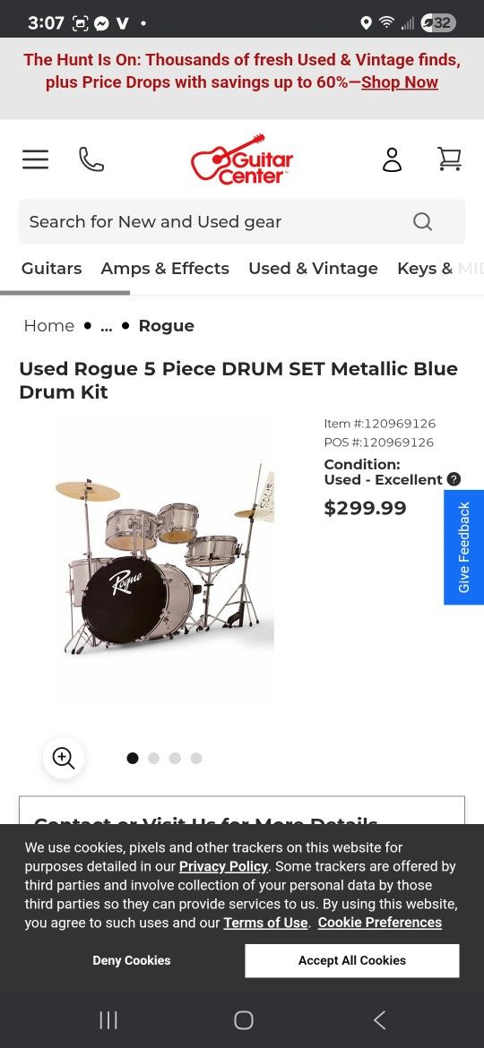 Rogue 5 Pice Junior Drumset