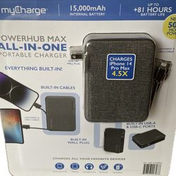 MyCharge PowerHub Max 15,000mAh All in One New Model 50% More Power Item1725622