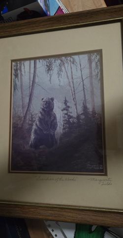 "Guardian of the Woods" Signed Framed Print by Marguerite Fields