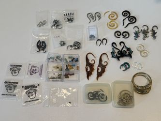 Large Collection Of Gauge Earrings - Approx. 50 Pairs