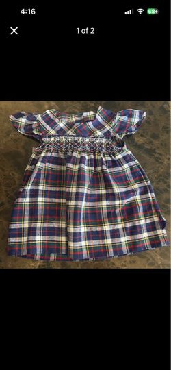 Girls Plaid Smocked Baby Dress