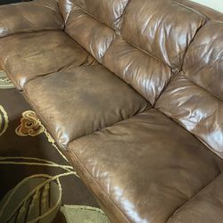 Leather Living Room Set From Rooms To Go. Dark Brown. 