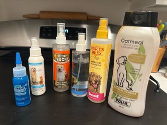 Miscellaneous dog items-shampoo, bowls, nail trimmer, water fountains