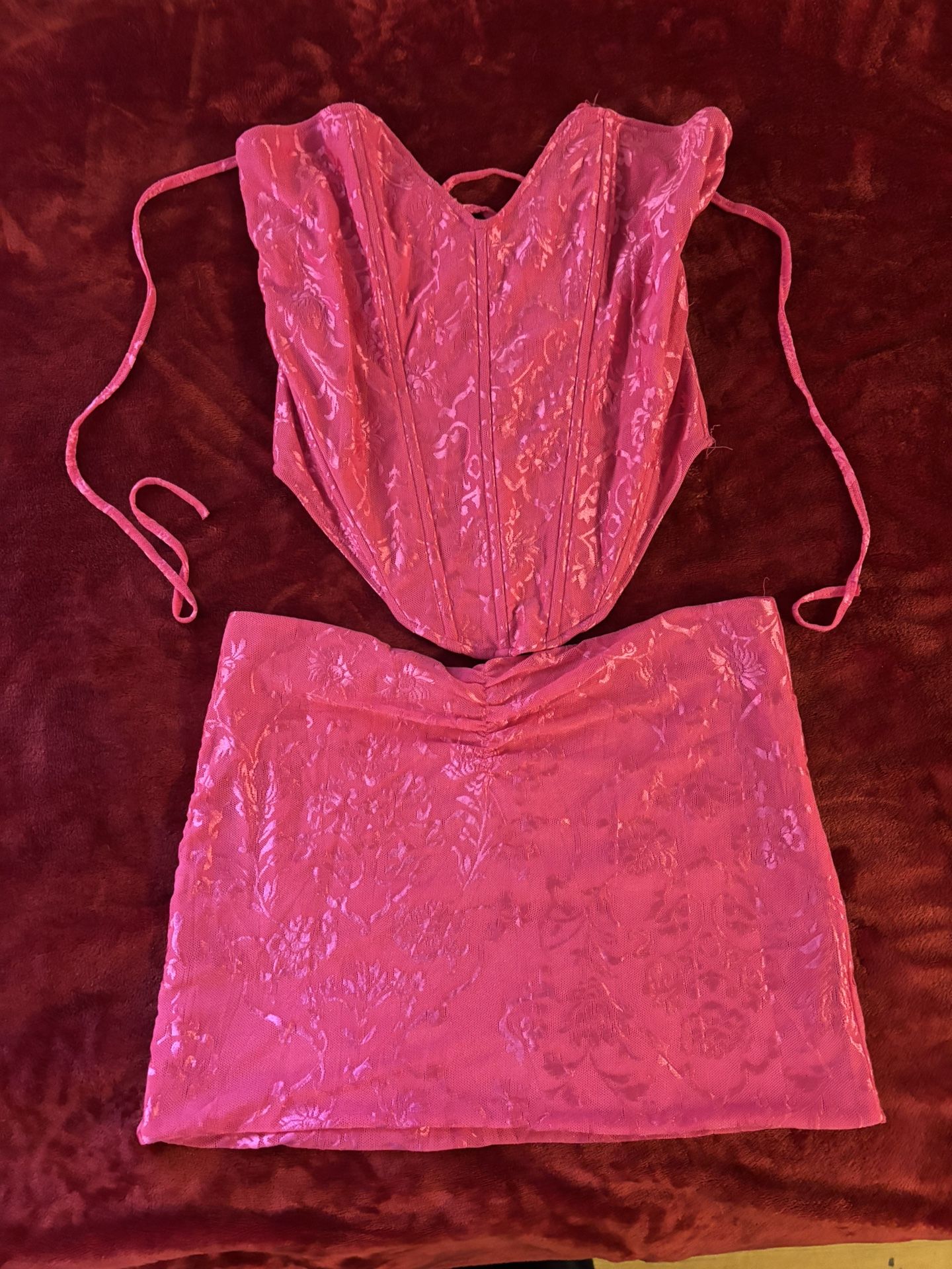 Pink Corset And Skirt