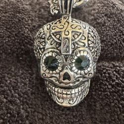 Skeleton  Skull Pendant Necklace Retro Punk Rock Jewelry For Men Unisex