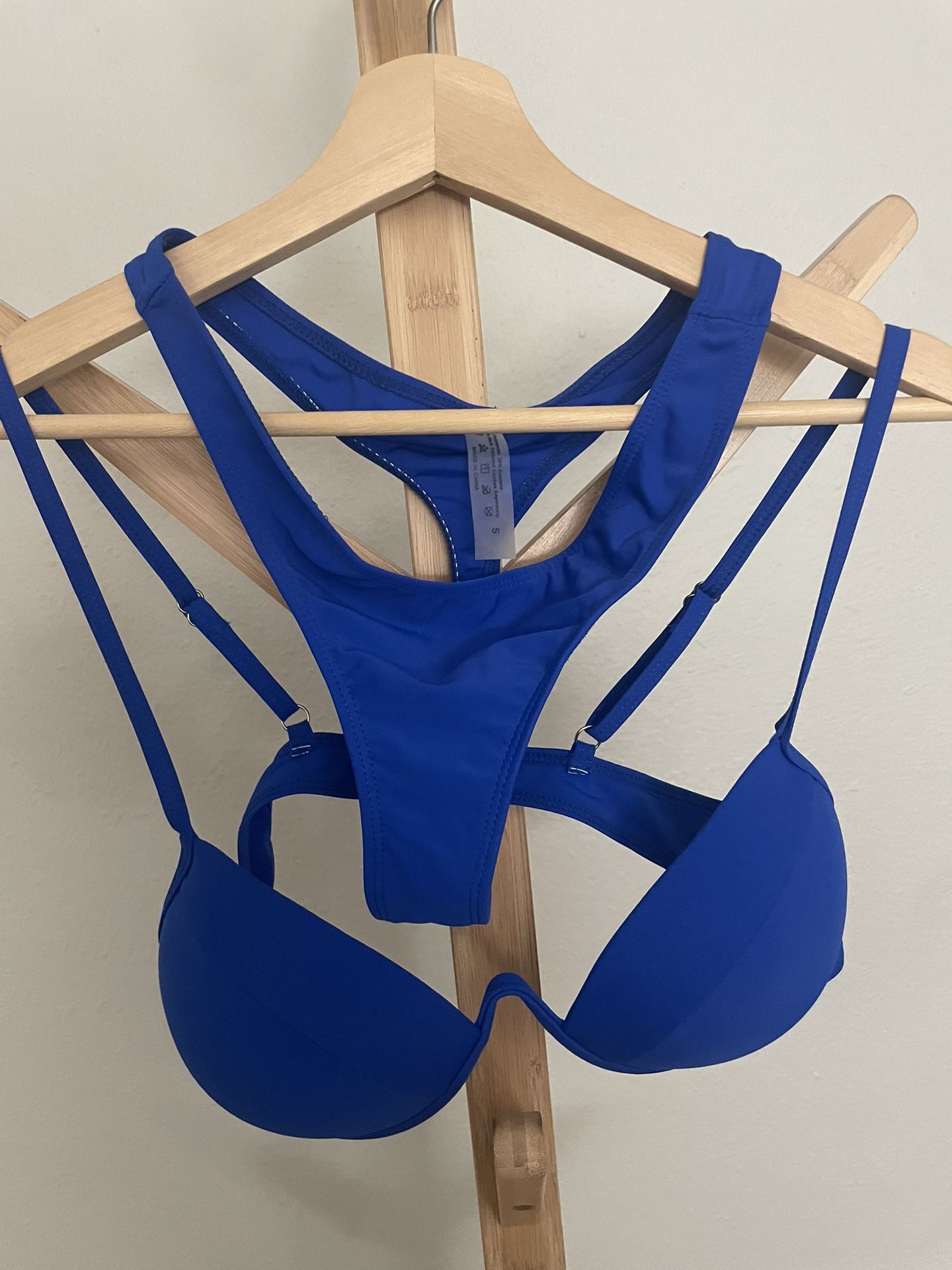 Swim Solid Bikini Set Underwire Push Up Bra & Thong Bottom 2 Pieces Bikini,Summer Beach